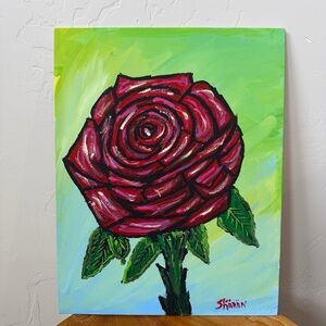 Red Rose Acrylic Painting
14x11 Hand Painted Floral Wall Art Canvas
Decor
